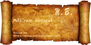 Mónus Botond névjegykártya